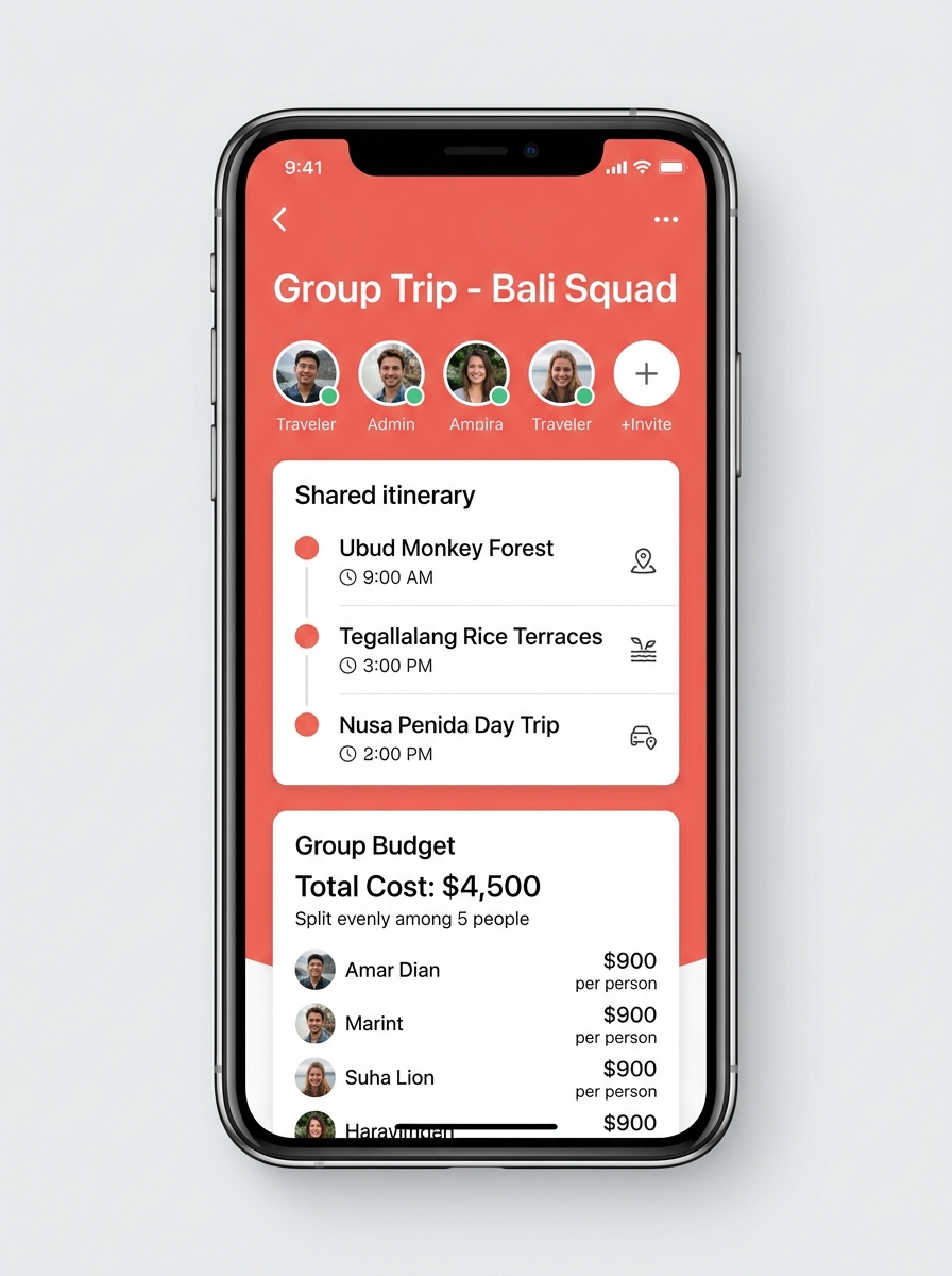 Group Trip Mode screen